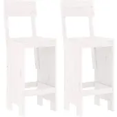 vidaXL Barhocker 2 Stk. Weiß 40x48,5x115,5 cm Massivholz Kiefer