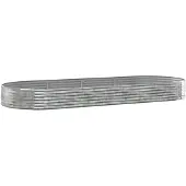 vidaXL Hochbeet Verzinkter Stahl 373x140x36 cm Silbern