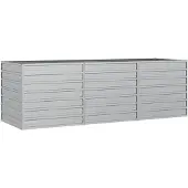 vidaXL Garten-Hochbeet 240x80x77 cm Verzinkter Stahl Silbern