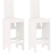 vidaXL Barhocker 2 Stk. Weiß 40x42x120 cm Massivholz Kiefer