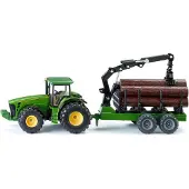 Siku Traktor Mit Forstanhänger John Deere 1:50