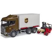 BRUDER LKW - UPS Scania Super 560R m. Gabelstapler - 03582 - - One Size - Autos