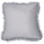 Beliani Dekokissen Felloptik blau / grau 42 x 42 cm 2er Set LUBHA