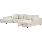 Beliani Wohnlandschaft Hellbeige Stoffbezug 5 Personen U-Form Modern Gepolsterte Rückenlehne Polsterung Gemütlich Bequem mit Kissen für Wohnzimmer