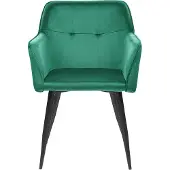 Beliani Esszimmerstuhl 2er Set Smaragdgrün Samtstoff mit Schwarzen Metallbeinen Glamourös Modern Wohnzimmer Essbereich Flur Diele Ausstattung Möbel