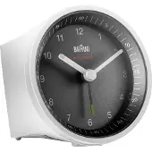 Braun BC07WB-DCF, Quarzwecker, Rund, Schwarz, Weiß, Analog, Akku, AA