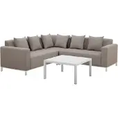 Beliani Rechtsseitig Lounge Set BELIZE Taupe 223x223x75