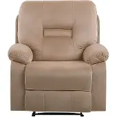 Beliani Sessel Beige Samt Elektrisch Verstellbar mit USB-Anschluss Relaxfunktion Modern Inustriell Wohnzimmer Arbeitszimmer Büro