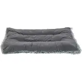 Beliani Tierbett Grau 60 x 45 cm aus weichem Samtstoff mit Quasten Hundekissen aus Polyester für Hunde, sowie Katzen Wohnzimmer Flur Schlafzimmer