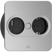 Bachmann 946.013 TWIST 2 1xCEE7/3 1xUSB A/C 22W 0,2m silber eckig 946013