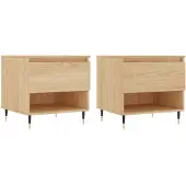 vidaXL Couchtische 2 Stk. Sonoma-Eiche 50x46x50 cm Holzwerkstoff