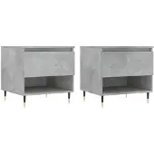 vidaXL Couchtische 2 Stk. Betongrau 50x46x50 cm Holzwerkstoff