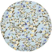 Beliani Gartenkissen 2er Set Blau Stoffbezug mit Füllung 40 cm Rund Blumenmuster Modern Streukissen Dekokissen für Garten Terrasse Balkon Outdoor
