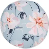 Beliani 2er Set Gartenkissen Blau Polyester Blumenmuster 40 cm Moderne Dekoration für den Außenbereich Wasserbeständig