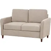 Beliani Sofa Set Taupe Stoff 5-Sitzer Gepolstert mit Stauraum für 5 Personen Modernes Retro Design Couch Wohnzimmermöbel