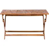 Beliani Gartentisch braun Akazienholz 140x75 cm Terrasse Outdoor