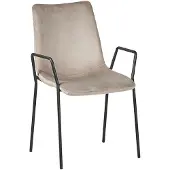 Beliani Stuhl 2er Set Braun Samtstoff mit hoher Rückenlehne Metallgestell Modernes Design für Ess-, Wohn- und Arbeitszimmer