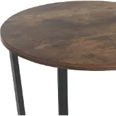 Beliani Beistelltisch Dunkler Holzfarbton MDF-Platte rund 50 cm mit Metallgestell Schwarz Industrie Design moderne Ablage für Wohnzimmer