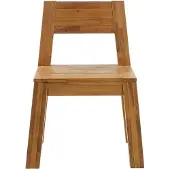 Beliani Gartenstuhl 4er Set Hellbraun Akazienholz mit Rückenlehne rustikaler Stil Balkon Terrasse Outdoor Indoor Möbel Gartenausstattung