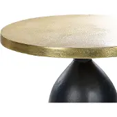 Beliani Beistelltisch Gold Aluminium Rund 36 cm Antik-Optik mit Schwarzem Säulenfuß Modern Einbeinig Wohnzimmer Ausstattung Möbel Blumenständer
