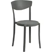 Beliani Esszimmerstuhl 8er Set Dunkelgrau Kunststoff Matt Modern Minimalistisch Esszimmer Wohnküche Flur Diele Indoor Outdoor
