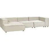 Beliani Ecksofa Beige Leinen L-förmig 3-Sitzer Modulsofa Rechtsseitig Wohnzimmermöbel Modern Wohnzimmer Salon Wohnecke Sitzecke