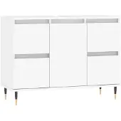 vidaXL Badschrank Weiß 80x33x60 cm Holzwerkstoff