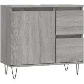 vidaXL Badschrank Grau Sonoma 65x33x60 cm Holzwerkstoff