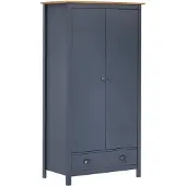 vidaXL Kleiderschrank mit 2 Türen Hill Grau 89x50x170 cm Kiefernholz