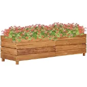 vidaXL Hochbeet 150x40x38 cm Teak Altholz und Stahl