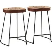 vidaXL Barhocker 2 Stk. Dunkelbraun 41x29x62 cm
