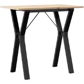 vidaXL Esstisch Y-Gestell 80x50x75 cm Massivholz Kiefer und Stahl