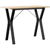 vidaXL Esstisch Y-Gestell 100x50x75 cm Massivholz Kiefer und Stahl
