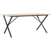 vidaXL Esstisch X-Gestell 180x90x75 cm Massivholz Kiefer und Stahl