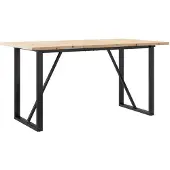 vidaXL Esstisch O-Gestell 160x80x75,5 cm Massivholz Kiefer & Stahl