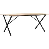 vidaXL Esstisch X-Gestell 180x90x75,5 cm Massivholz Kiefer & Stahl