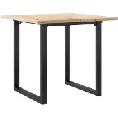 vidaXL Esstisch O-Gestell 80x80x75,5 cm Massivholz Kiefer & Stahl