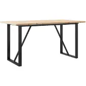 vidaXL Esstisch O-Gestell 140x80x75,5 cm Massivholz Kiefer & Stahl