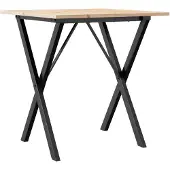 vidaXL Esstisch X-Gestell 70x70x75 cm Massivholz Kiefer und Stahl