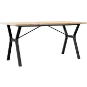 vidaXL Esstisch Y-Gestell 140x80x75,5 cm Massivholz Kiefer & Stahl