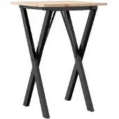 vidaXL Esstisch X-Gestell 50x50x75 cm Massivholz Kiefer und Stahl
