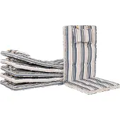 Beliani Auflage für Gartenstuhl dunkelblau-beige Polsterbezug 8er Set Gartenmöbel