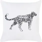 Beliani Dekokissen Samt Weiss Tiermotiv 45 x 45 cm 2er Set MARULA