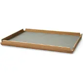 Lind DNA - Airy Teak Tablett Square L, Teak / Nupo light grey