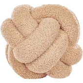 Beliani 2er-Set Boucle Knoten Kissen Beige 19 x 19 cm MALNI