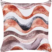 Beliani 2er Set Gartenkissen Braun Polyester Abstraktes Motiv Muster 45 x 45 cm Moderne Dekoration für draußen Wasserbeständig