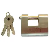 EDM Padlock 60.5x53x52.5 Mm With 3 Keys Golden