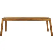 Beliani Gartentisch Hellbraun Akazienholz rechteckig 210 x 90 cm Rustikaler Stil Terrasse Esszimmer Wohnzimmer Terrasse Möbel