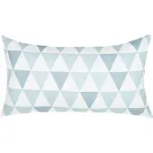 Beliani Gartenkissen 2er Set Blau/Weiß Polyester Dreieck-Muster Rechteckig 70 x 40 cm Garten Balkon Terrasse