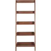 Beliani Regal dunkler Holzfarbton 5 Fächer MOBILE TRIO